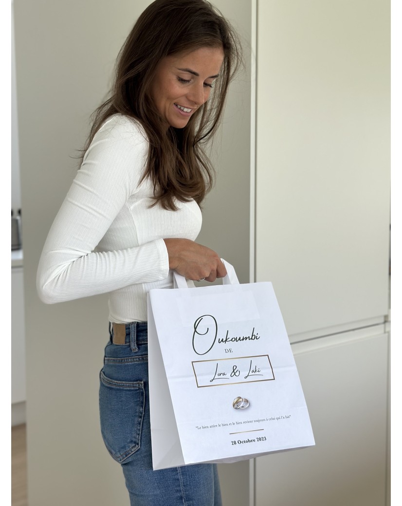 Bolsa con asas planas - Blanco M (26x12x35 cm)