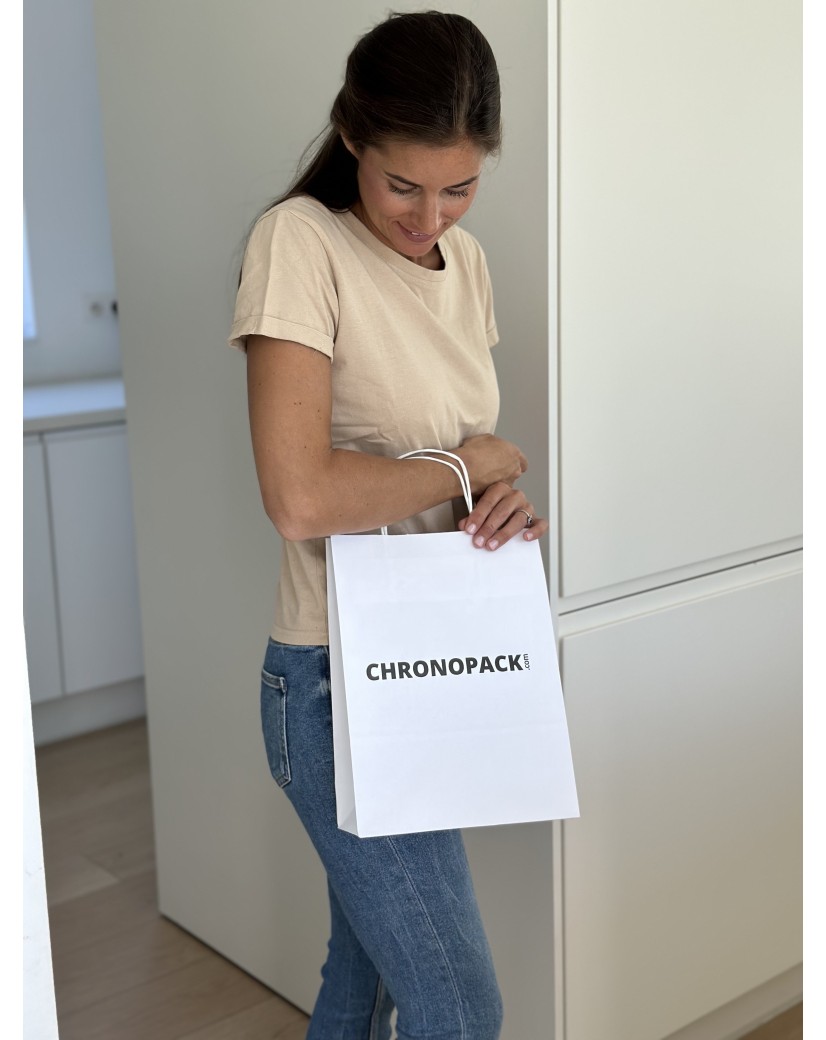 Sac Kraft Blanc M Torsadé – Votre Logo s’y Sentira Bien !