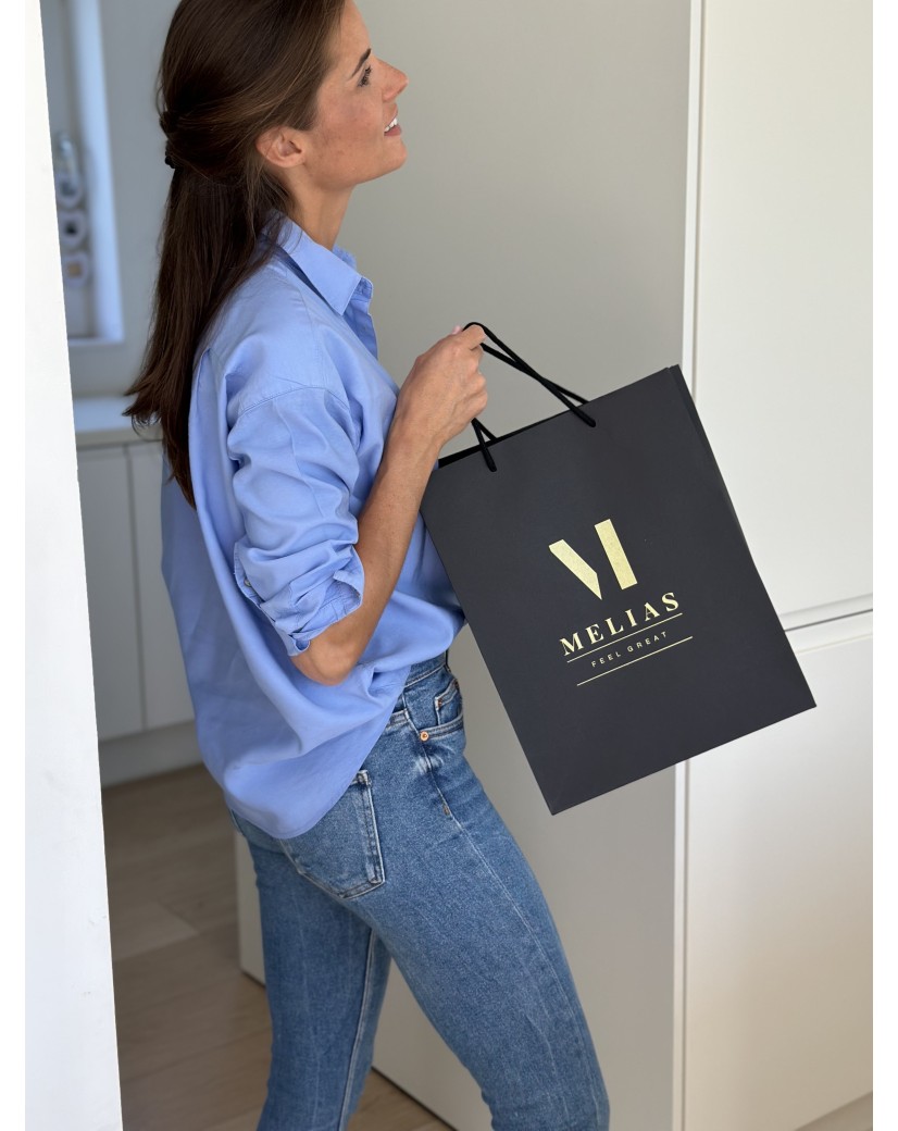Bolsas de papel de lujo - Negro M - Asas con cordón