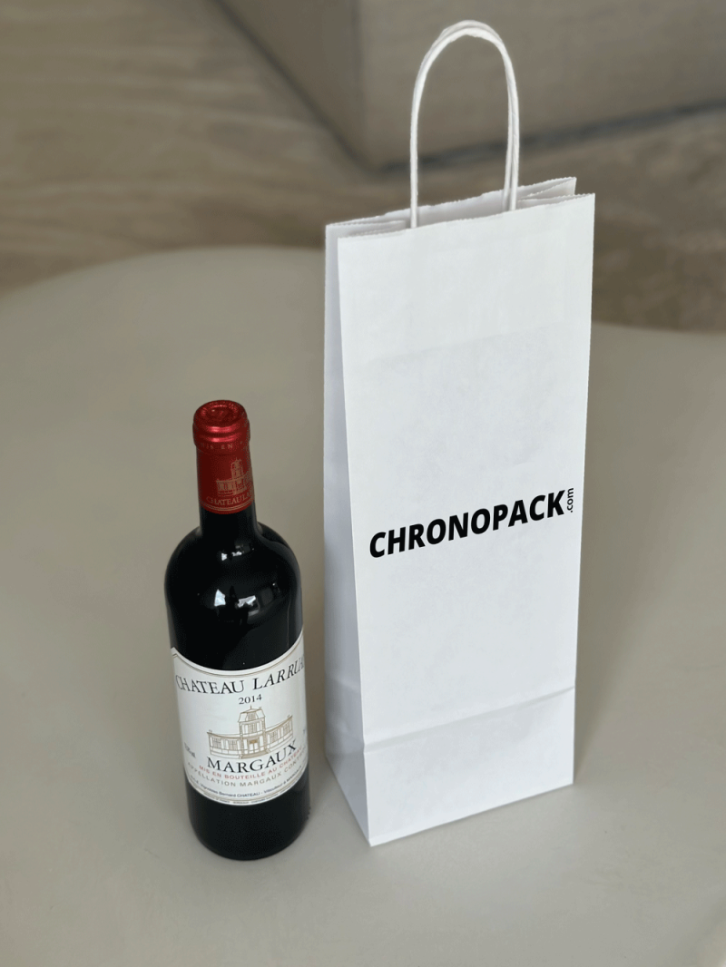 Sac blanc 1 bouteille personnalisable, livraison express & bas prix.