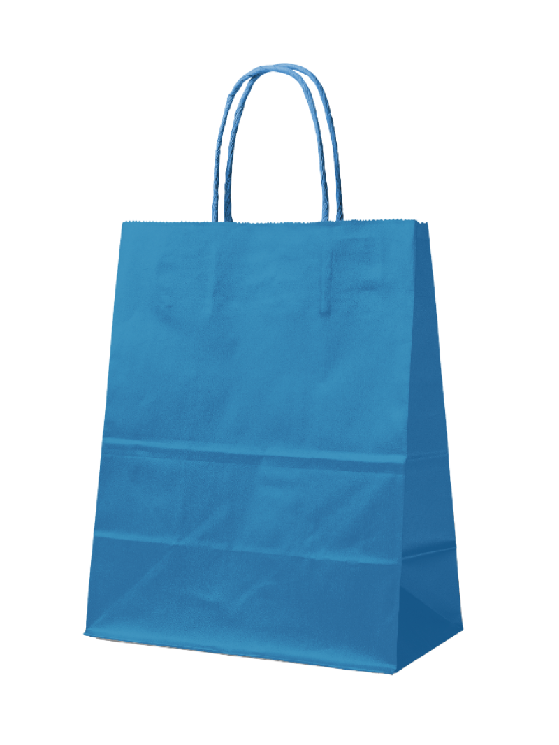 Papiertüte Blau L (32x12x41cm)