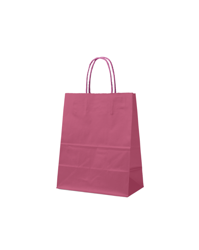 Papieren Tas Fluweelrood M (22x10x31cm)
