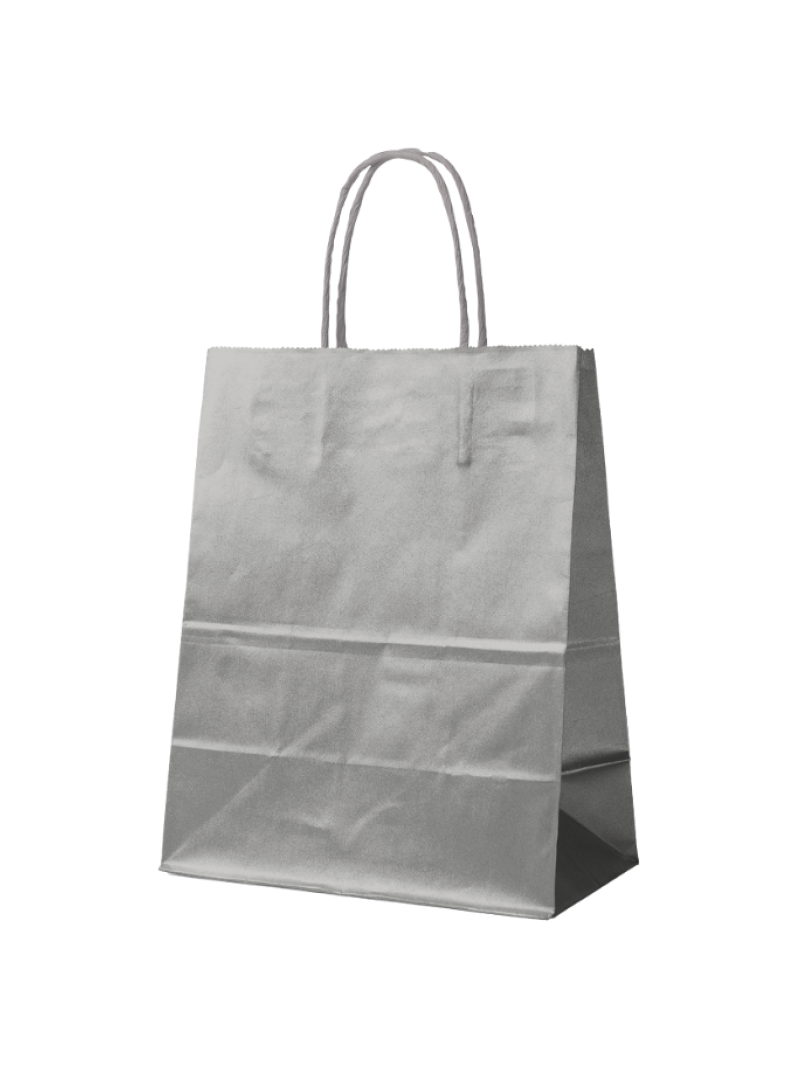 Papieren Tas Zilver M (22x10x31cm)