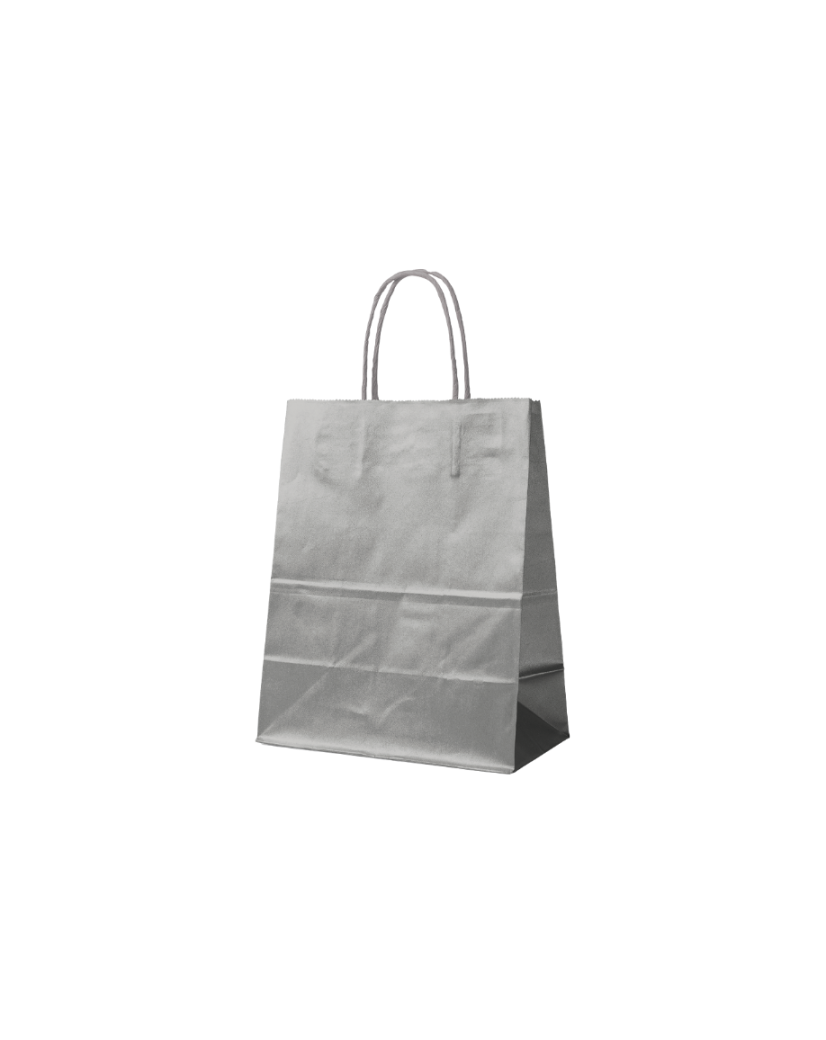 Bolsas de papel – Plateado S (18x8x22cm)