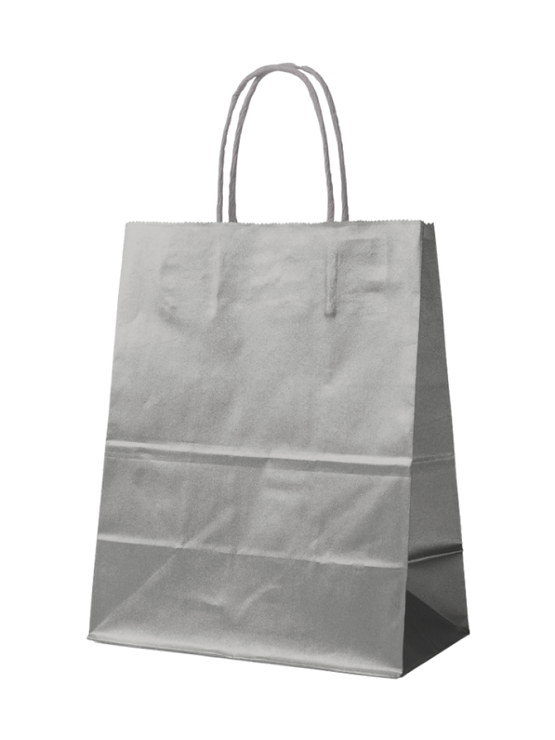 Papieren Tas Zilver L (32x12x41cm)