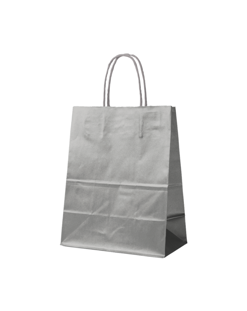 Bolsa de papel Plata L (32x12x41cm)