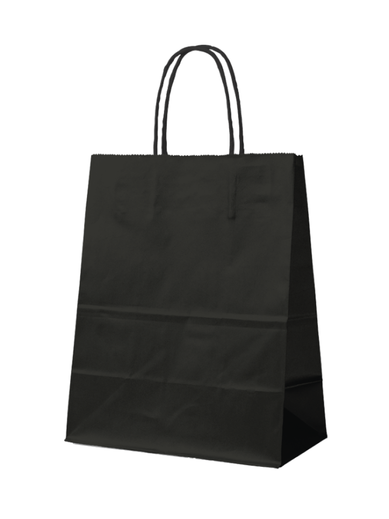 Papieren Tas Zwart L (32x12x41cm)