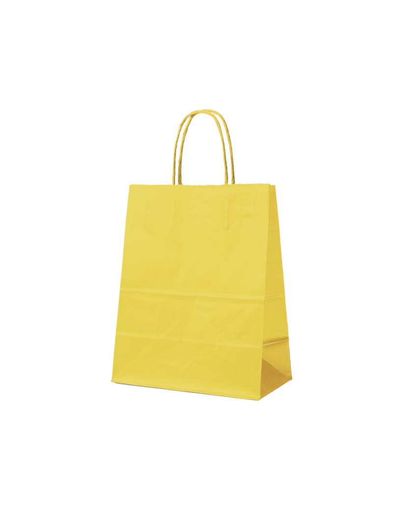 SAC PAPIER JAUNE M (22x10x31cm)