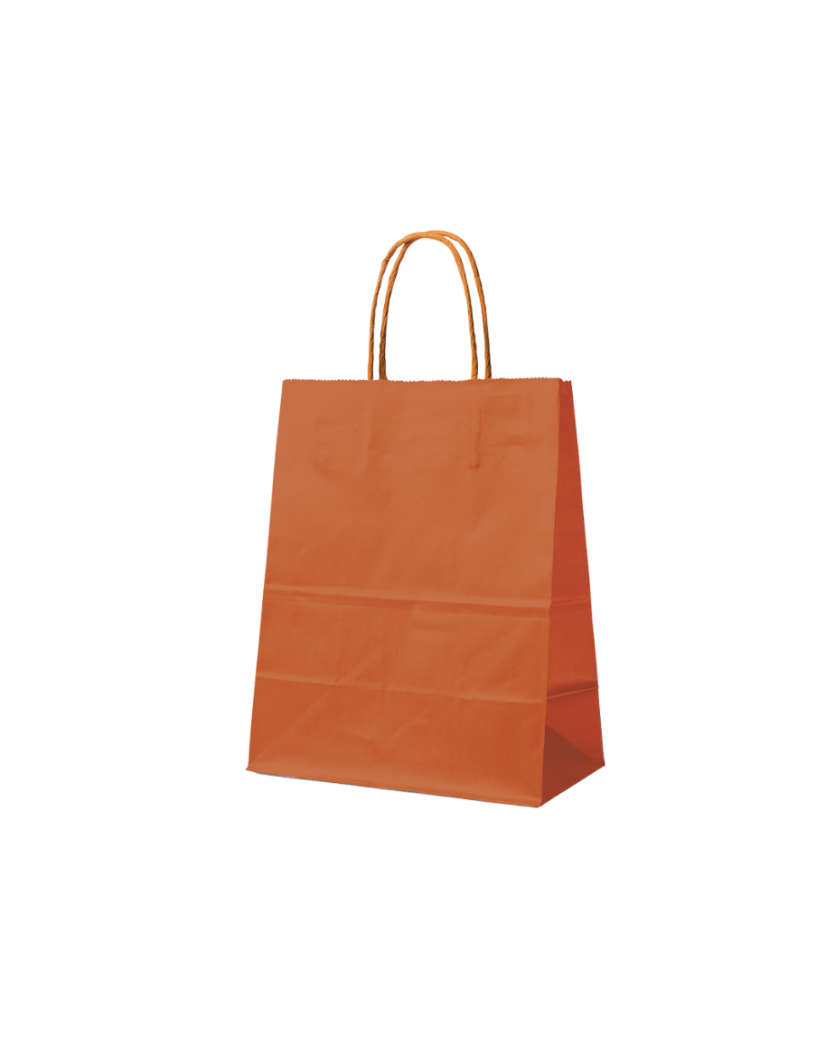 Bolsa de papel Naranja M (22x10x31cm)