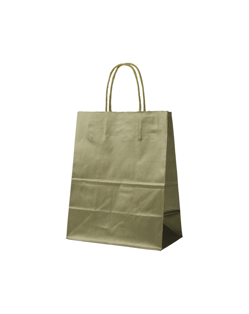 Bolsa de papel Dorada M (22x10x31cm)