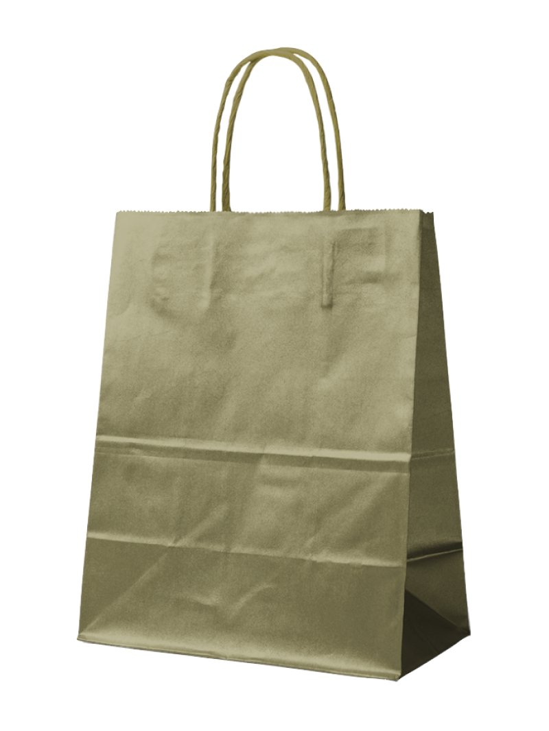 Bolsa de papel Dorado L (32x12x41cm)