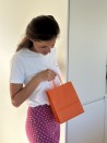 Sacs papier - Orange S (18x8x22cm)