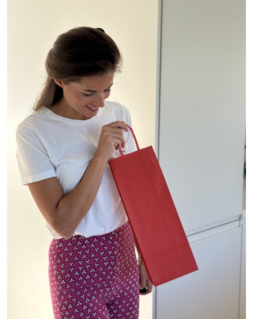 Sac brun 1 bouteille personnalisable, livraison express & bas prix.