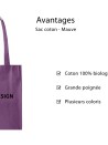 Bag PARIS - Mauve (38x42 cm)