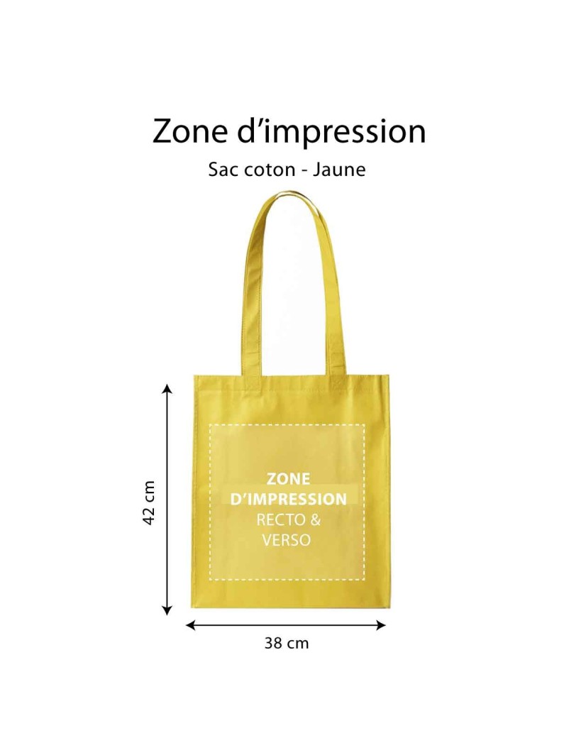 TOTEBAG "PARIJS" GEEL (38x42 cm)