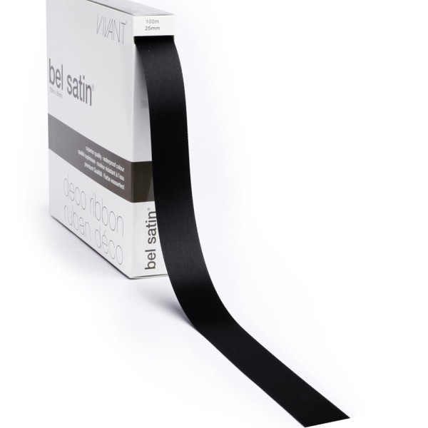 Cinta 85 - Negro Satinado 25mm
