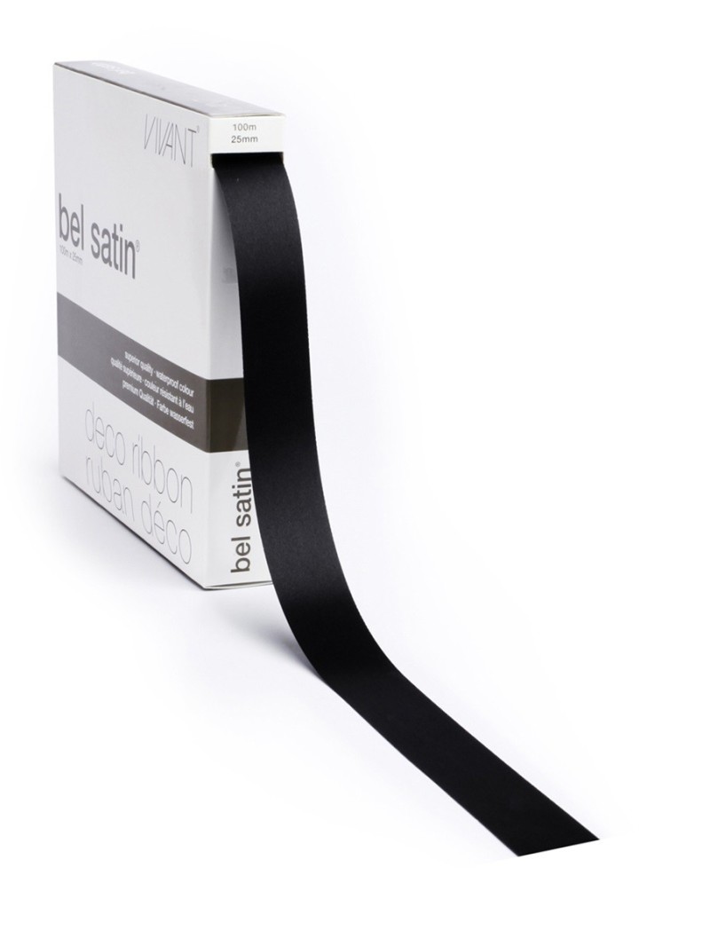 Ruban 85 - Noir Satiné 25mm