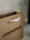 Chronopack Sac papier luxe poignées rubans - Kraft S