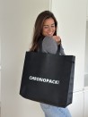 Bolsa de tela negra personalizada, barata y ecológica