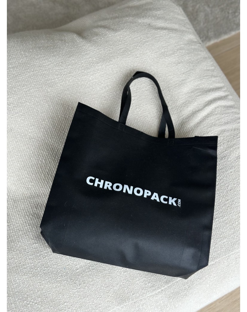 Bolsa de tela negra personalizada, barata y ecológica