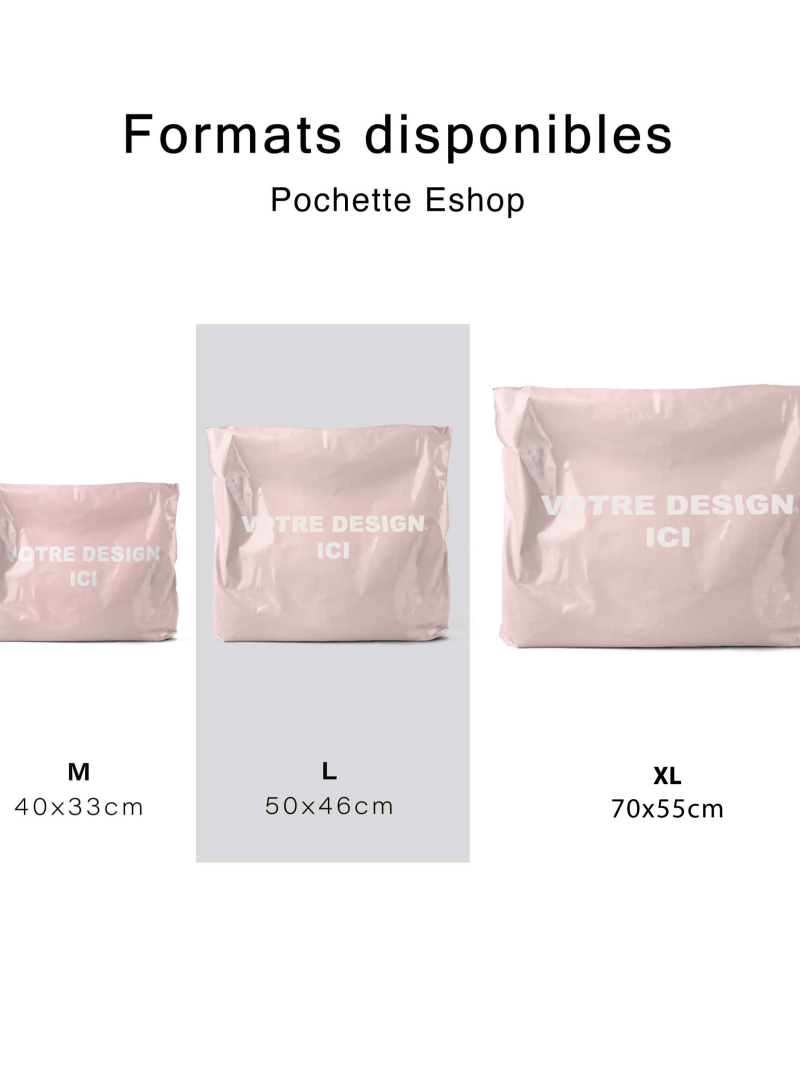 Large personalized pink plastic envelope - Paris model
