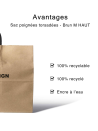 Bolsa Kraft M Cuadrada Asas Negras – Tu Logo En Primer Plano