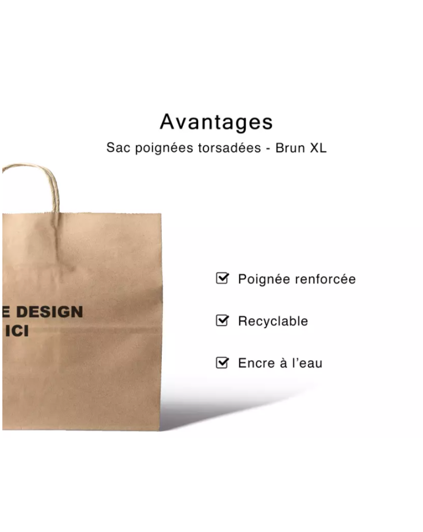 Sac Kraft XL Torsadé – Grand Format, Forte Présence Visuelle