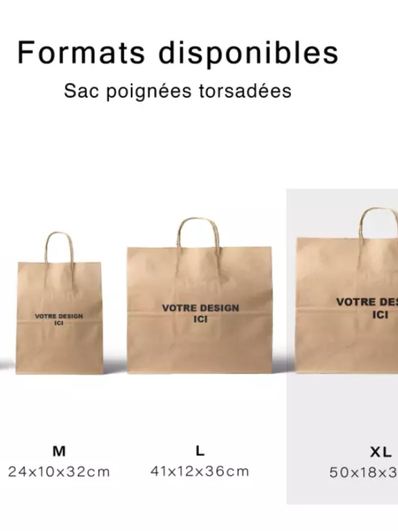 Sac Kraft XL Torsadé – Grand Format, Forte Présence Visuelle