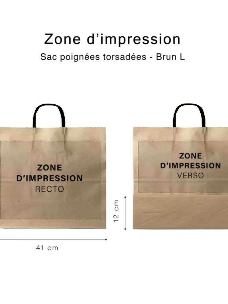 Sac kraft L Poignées Noires – Votre Logo y Trouvera Sa Place