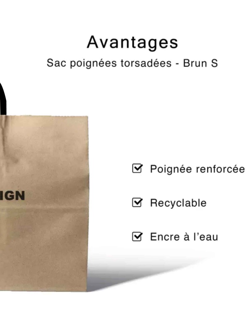 Sac Kraft S Poignées Noires – Compact, Pro Et Personnalisable
