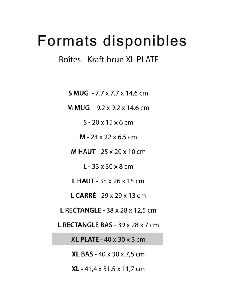 Schachtel - Kraft XL PLATE