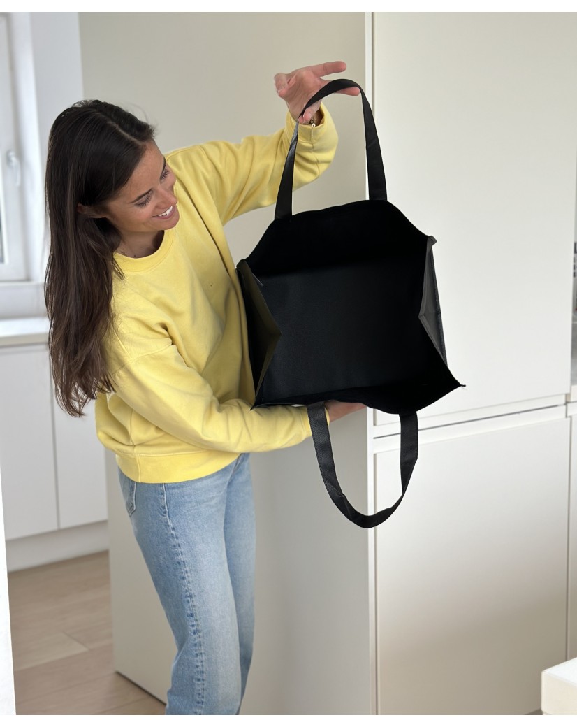 Günstige und umweltfreundliche personalisierte schwarze Stofftasche