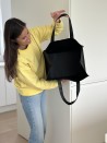 Bolsa de tela negra personalizada, barata y ecológica