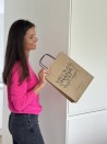 Krafttas M Zwarte Handvatten – Eco, Personaliseerbaar & Klaar Voor Verzending!