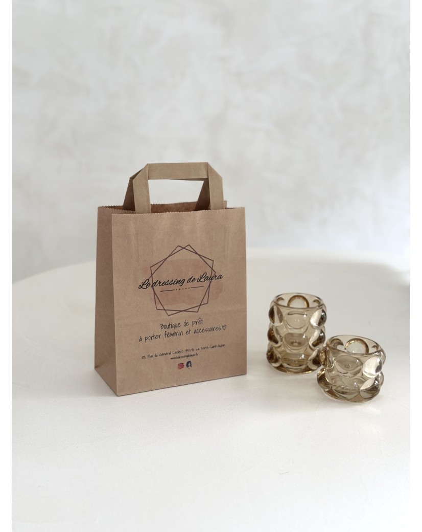 Bolsa kraft S asas planas – Pequeña, práctica y personalizable