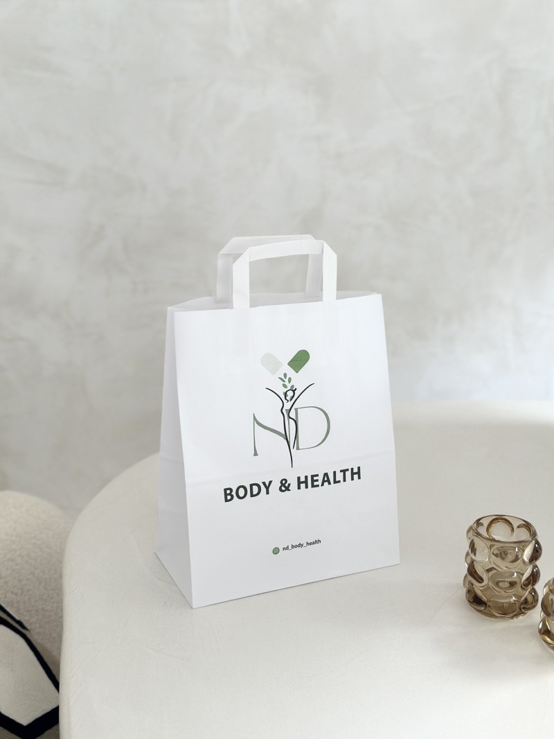 Bolsa con asas planas - Blanco M (26x12x35 cm)
