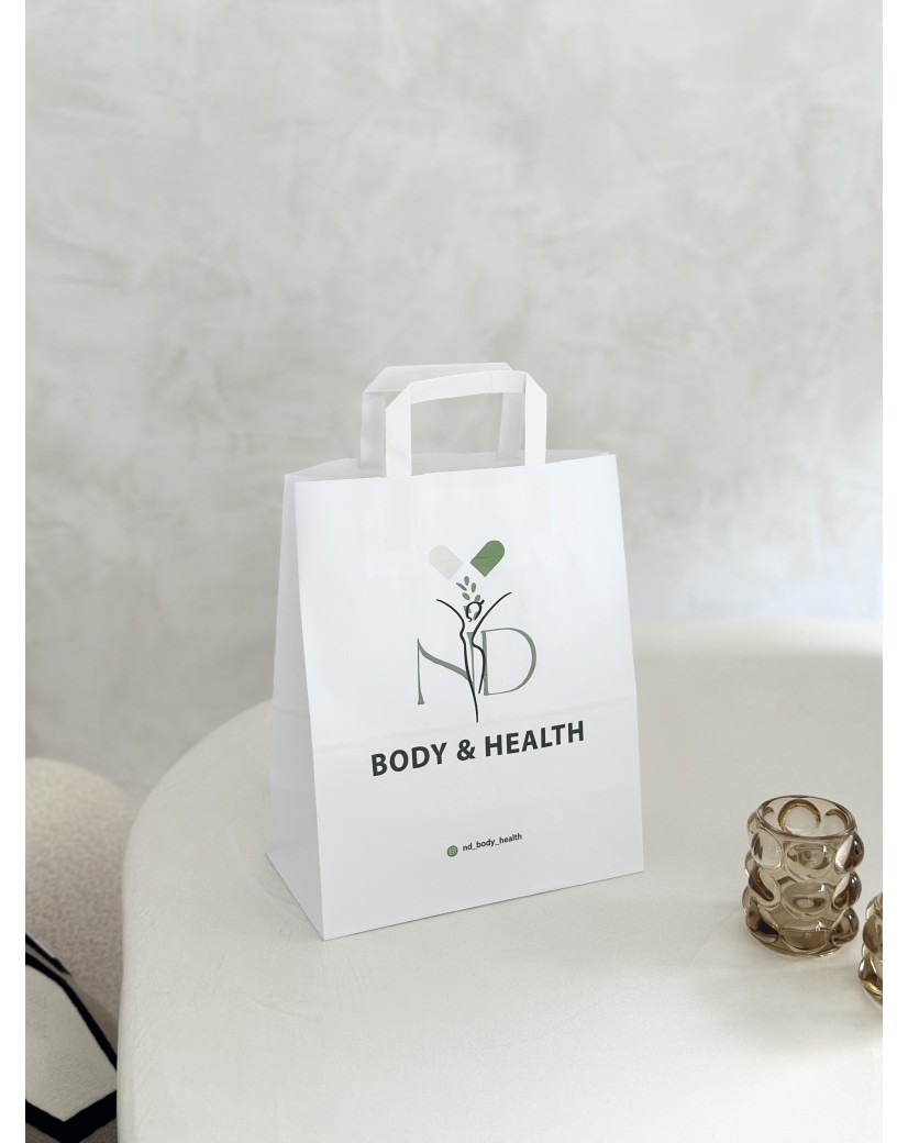 Bolsa con asas planas - Blanco M (26x12x35 cm)