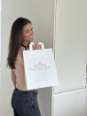 TAS MET PLAT HANDVAT - WIT M (26x12x35cm)