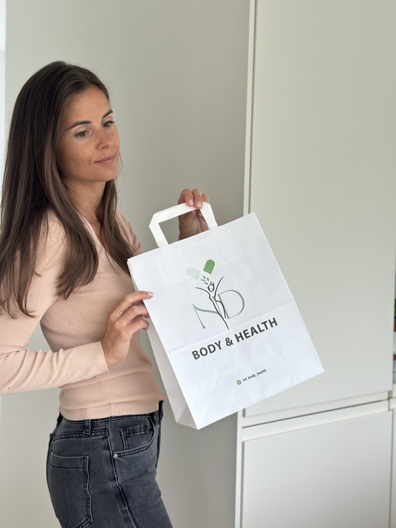 Bolsa con asas planas - Blanco M (26x12x35 cm)