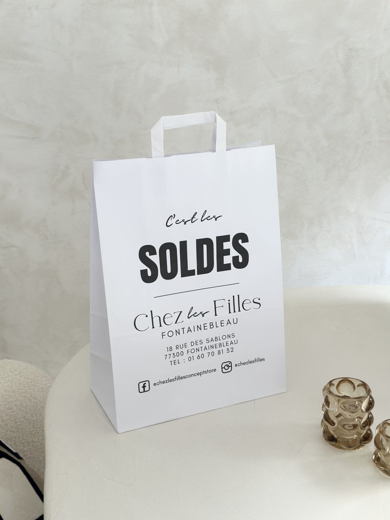 Bolsas con asas planas – Blanco L (32x16x44cm)