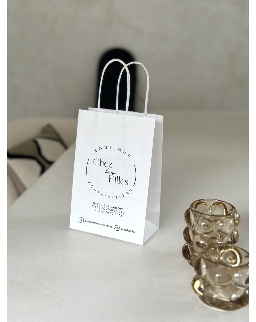 TAS MET GEDRAAID HANDVAT - WIT XS (14x8x21cm)