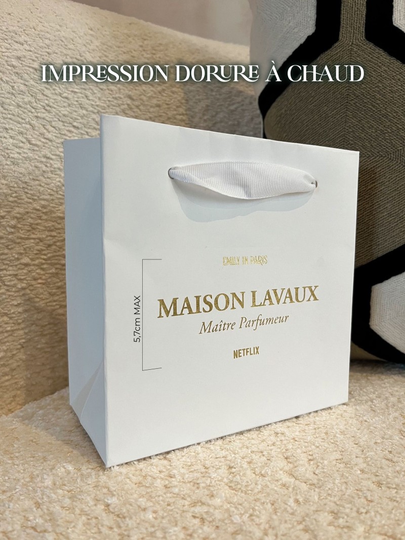 Weiße Luxuspapiertüte – Größe L (45×14×35 cm)