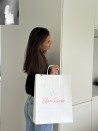 Twisted Handle Bags - White L VERTICAL (32x12x41cm)