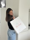 TAS MET GEDRAAID HANDVAT - WIT L VERTIKAAL (32x12x41cm)