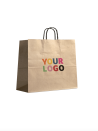 Bolsa Kraft M Cuadrada Asas Negras – Tu Logo En Primer Plano