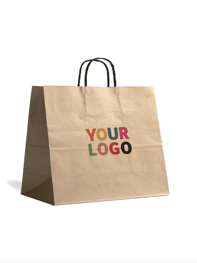 Bolsa Kraft L Asas Negras – Tu Logo Tendrá su Lugar Ideal