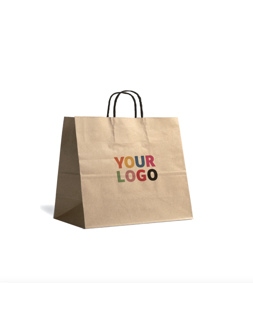 Bolsa Kraft L Asas Negras – Tu Logo Tendrá su Lugar Ideal