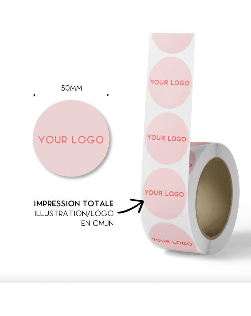 Sticker rond 5cm - Volledige opdruk