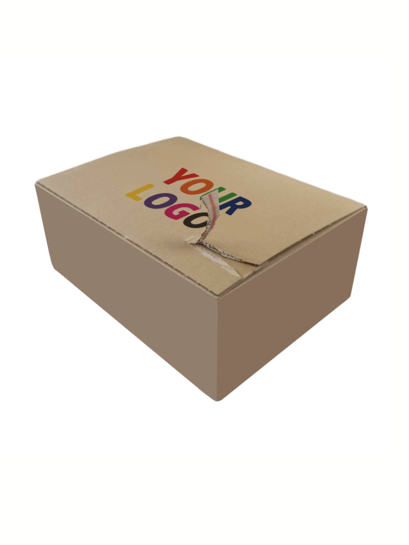 Shipping box with adhesive closure - S