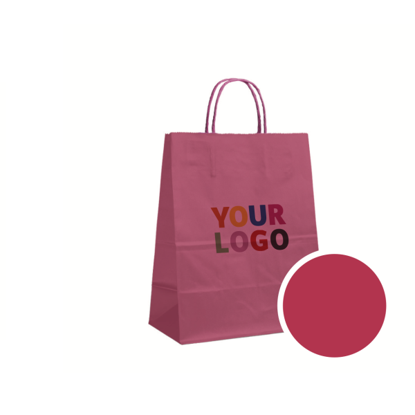 Papieren Tas Rood Fluweel L (32x12x41cm)